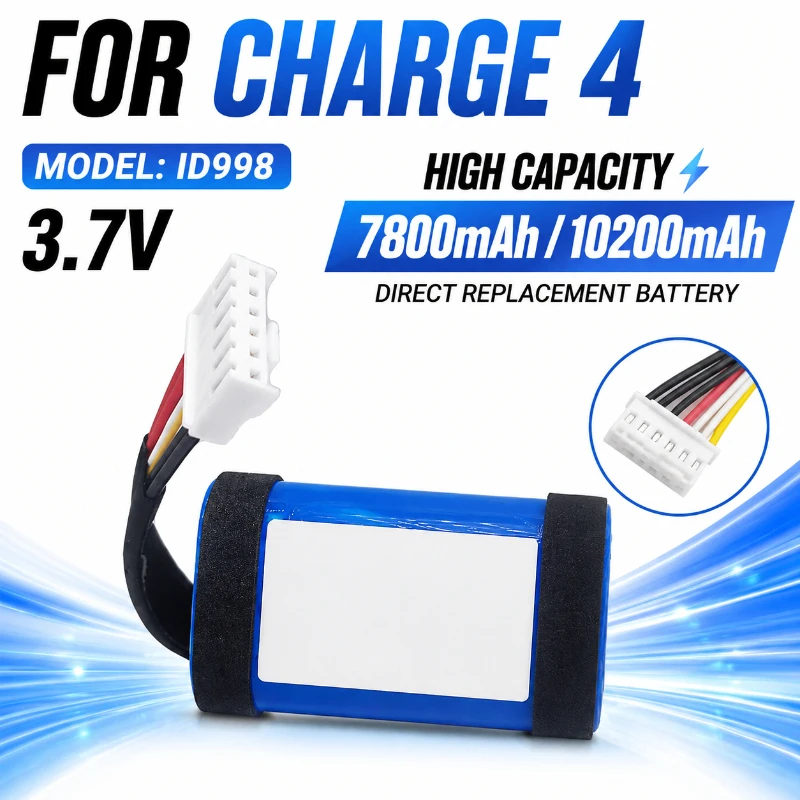 7800mAh Suitable for JBL Charge 4 Battery Shock Wave 4 Speaker Battery ID998 10200 Capacity Long Range Battery Pack