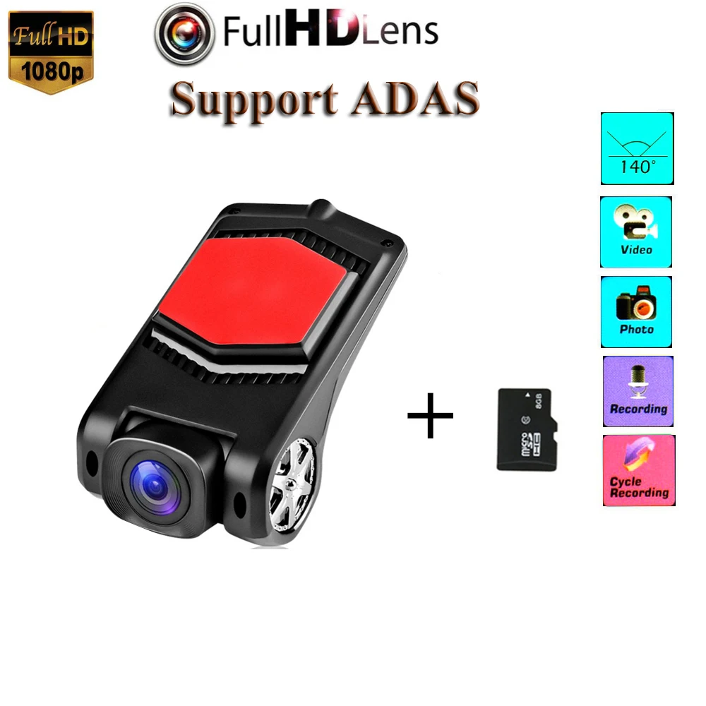 

Android Car DVR Dash Camera ADAS Driving Recorder 1080P Night Vision Loop Recording G-sensor 170° Wide Angle Registrar Dashcam