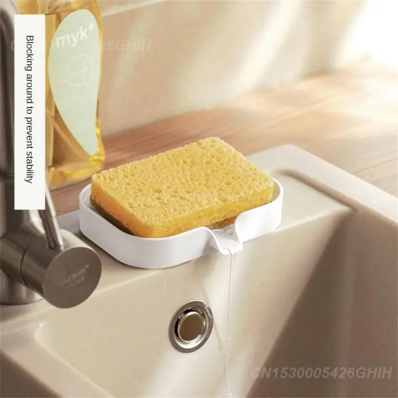 Soap Dish Tray Soap Rack Tray White Drain Soap Holder Bathroom Artifact Bathroom Soap Container Punch-free Dual-use Soap Box