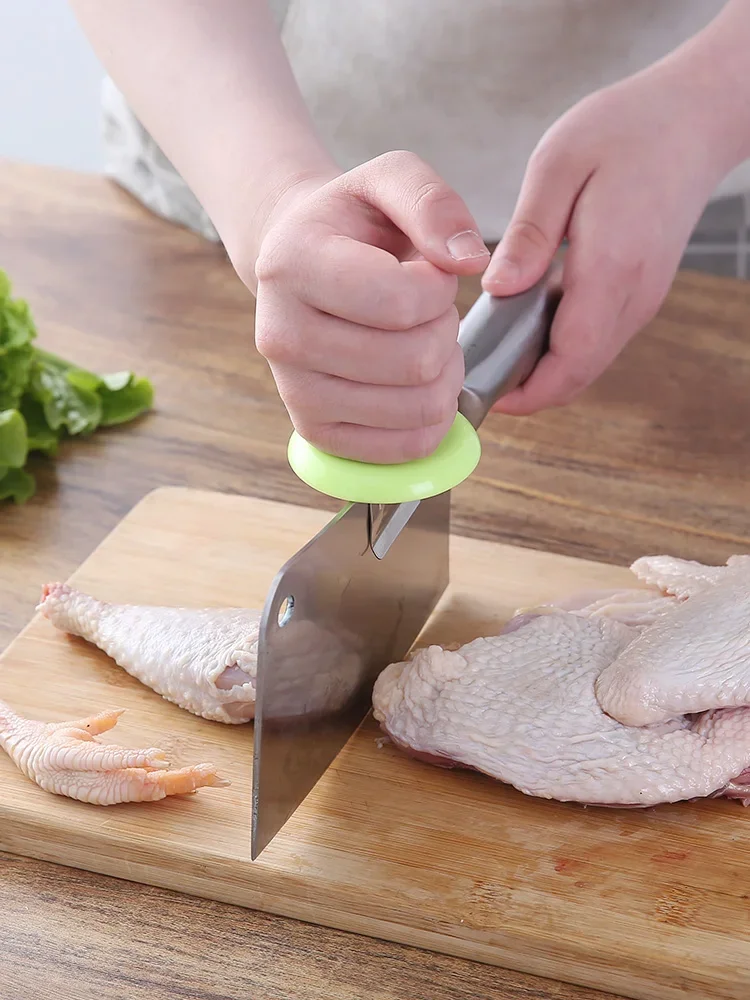 Creative vegetable cutting aid power knife cap stainless steel chop chicken feet fishbone power frame kitchen knife holder