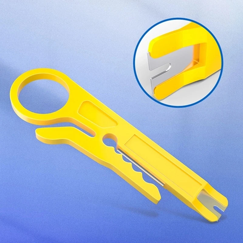 Mini fio amarelo faca stripper, Friso soco cabo soco, Multi ferramenta, Friso, 1pc