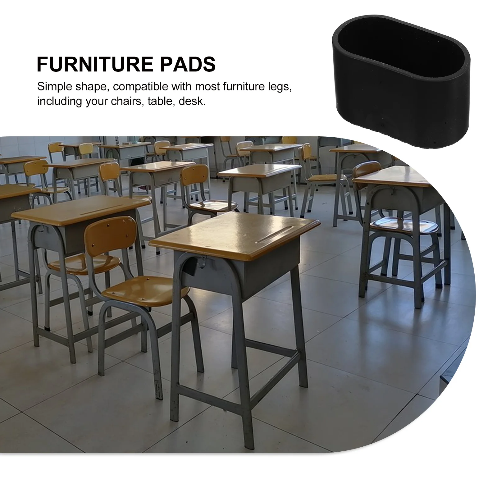 

24Pcs Oval Chair Foot Caps Rubber Furniture Leg Covers Table Floor Protectors Stable Anti-Scratch Chair Pads Rubber Leg Caps