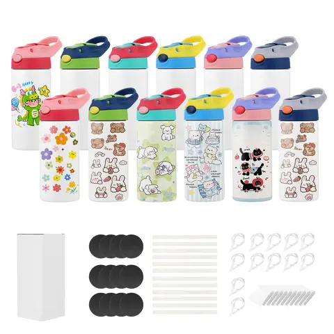 SucceBuy Sublimation Tumblers 4/8/12Pcs 12/16/20/40oz Food-Grade Stainless Steel Cups with Lids and Straws for DIY Customization