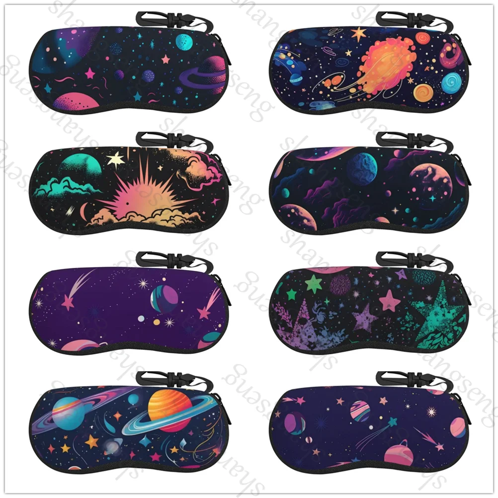 

Cosmic Sky cartoon Printed pattern Glasses Case Portable zipper soft-shell is suitable for cosmetics storage Glasses case