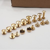 10pcs Great Quality Copper 4-12mm Double Arc Head Belt Rivets DIY Luggage Leather metal Craft Solid Screw Nail Rivet
