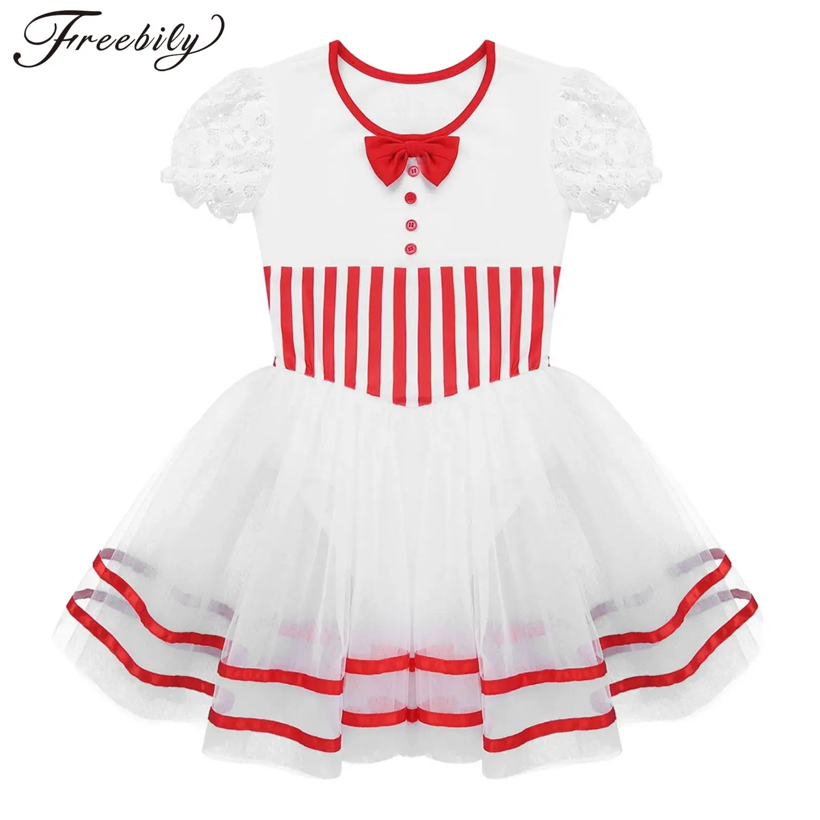 

Kids Girls Christmas Dance Costume Xmas Dress New Year Figure Ice Roller Skating Dress Holiday Children Mesh Leotard Party Dress