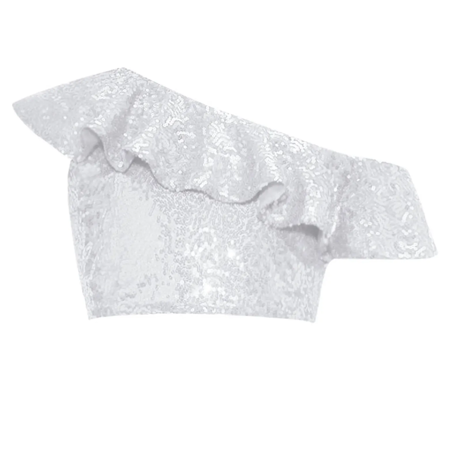 Bambini scintillanti Hip-hop Jazz Dance Top Ragazze Increspato Paillettes Top Carnevale Street Dance School Party Street Show Costume