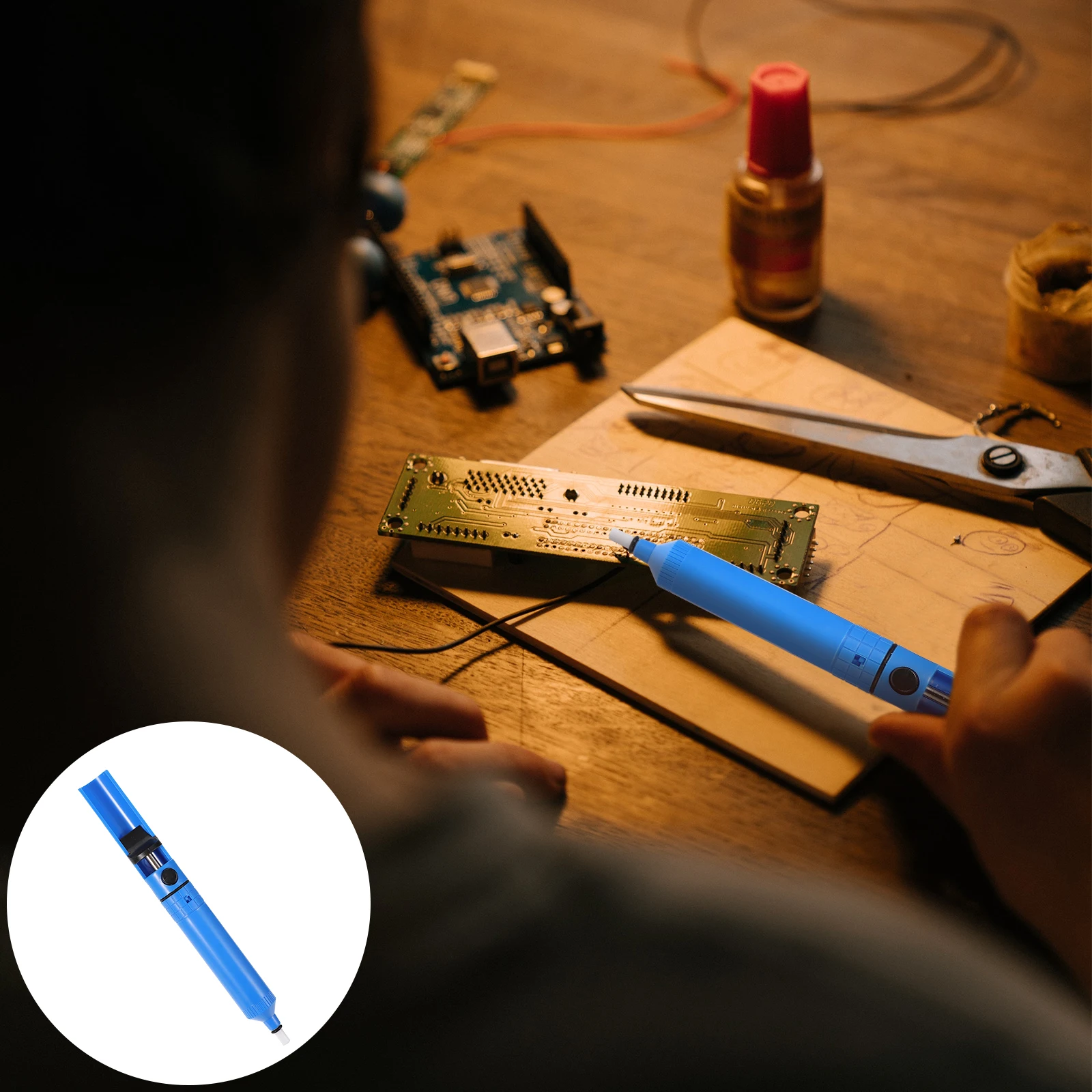 

2pcs Solder Removal Tool ABS Plastic PTFE Practical Compact Lightweight Comfortable Grip Strong Suction Easy Residual