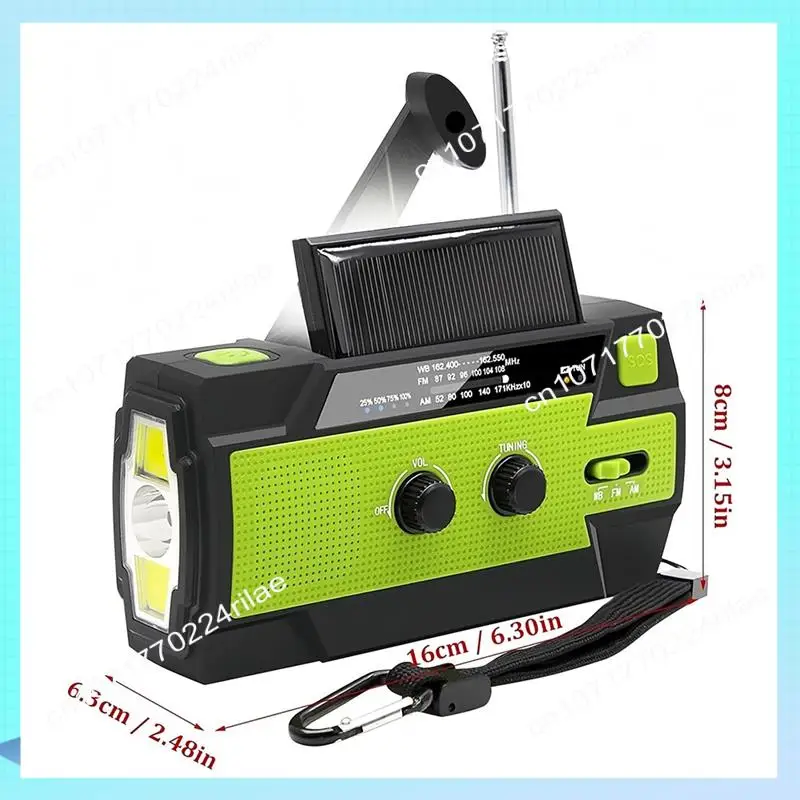 A17Z Emergency Weather Radio,Solar Charging, 3 LED Flashlights, LED Induction Reading Lamp, SOS Alarm, Rechargeable For Us