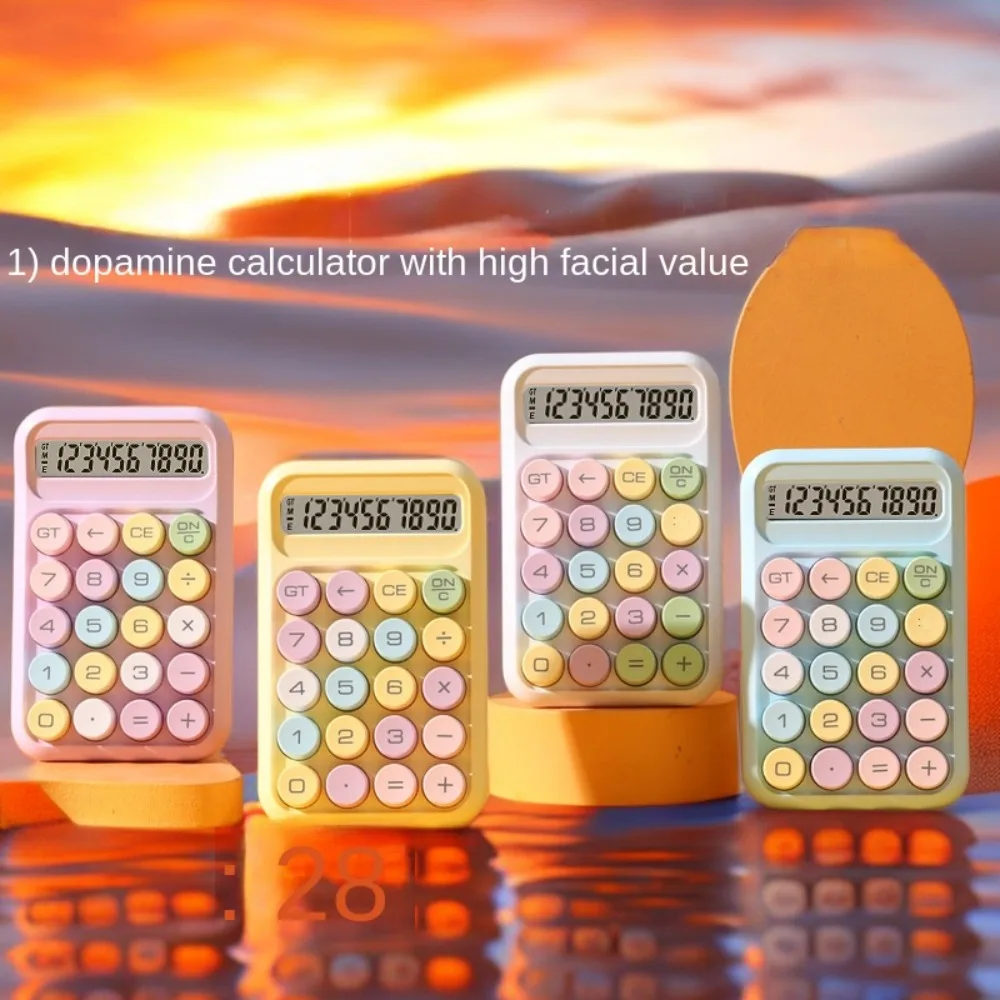 

Mechanical Keyboard Candy Color Calculators Portable Cartoon Retro Typewriter Calculator Colorful 10-digits
