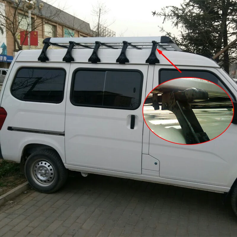 120Cm 135Cm Algemene Motoren Dak Bagagerek Kit Vane Beugel Set Vereist Niet De Originele Dakrail Metalen Bagagerek
