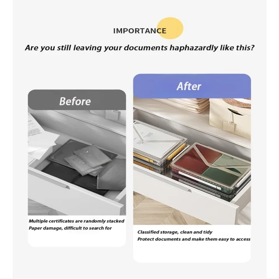 2-pack doorzichtige plastic archiefdozen met vergrendelbare deksels, stapelbare A4-opslag ‎ Witte grendels klein