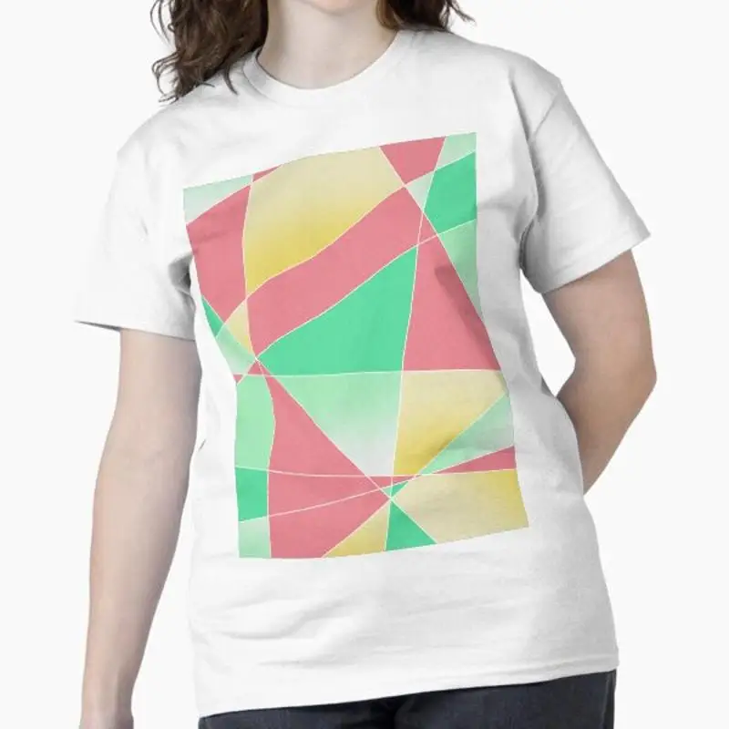 Geometric Fractal Strawberry Mint Ice Cream Classic T shirt