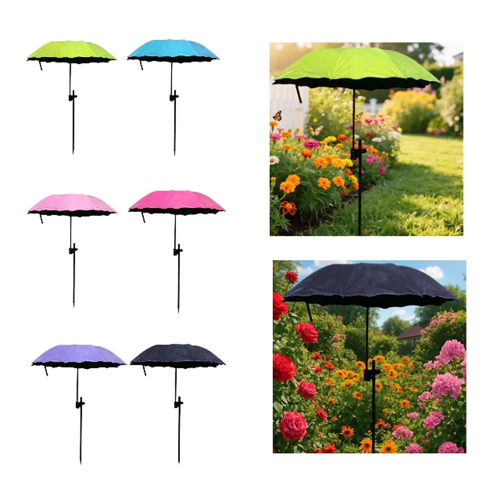 Outdoor Plant Umbrella Beach Parasol Spacious Coverage Easy Installation Convenient Plant Shade for Yard Flower Potted Plants