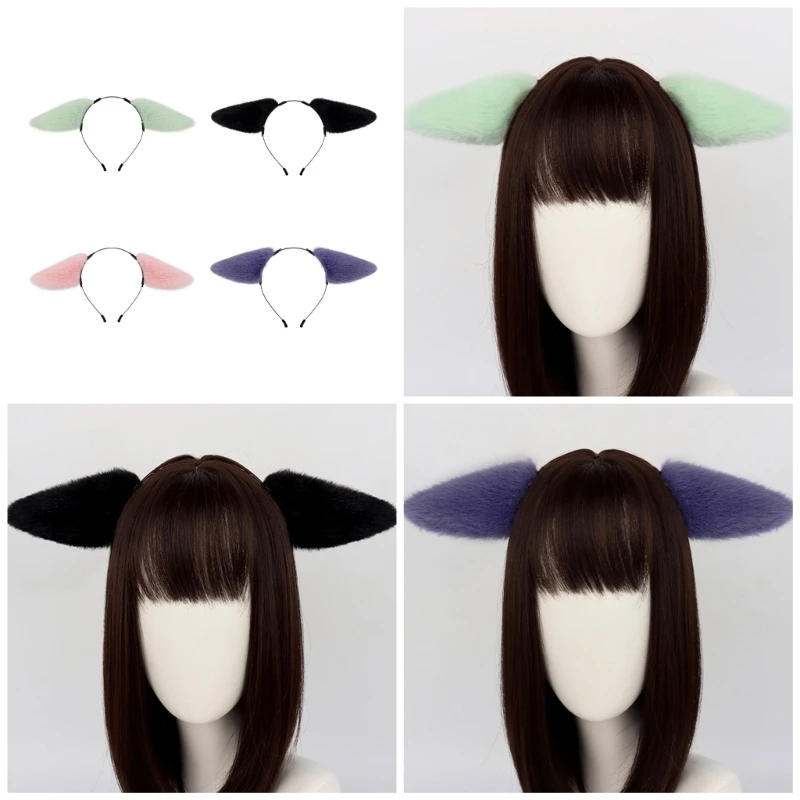 Plush Animal Ear Headgear Comfortable Role Playing Hair Band Antiskid Hair Hoop for Versatiles Hairstyling