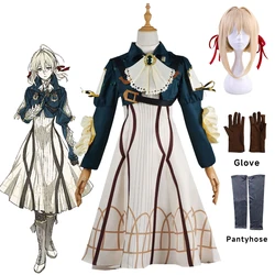 Anime Violet Evergarden Cosplay Costume Wig Princess Maid Dress Halloween Carnival Prom Skirt Role Play Outfit For Woman