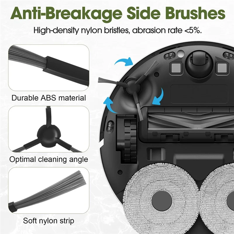 Acessórios de saco de pó para xiaomi para mijia m30s d103cn dreame x30 ultra, x30 pro principal escova lateral filtro pano mop