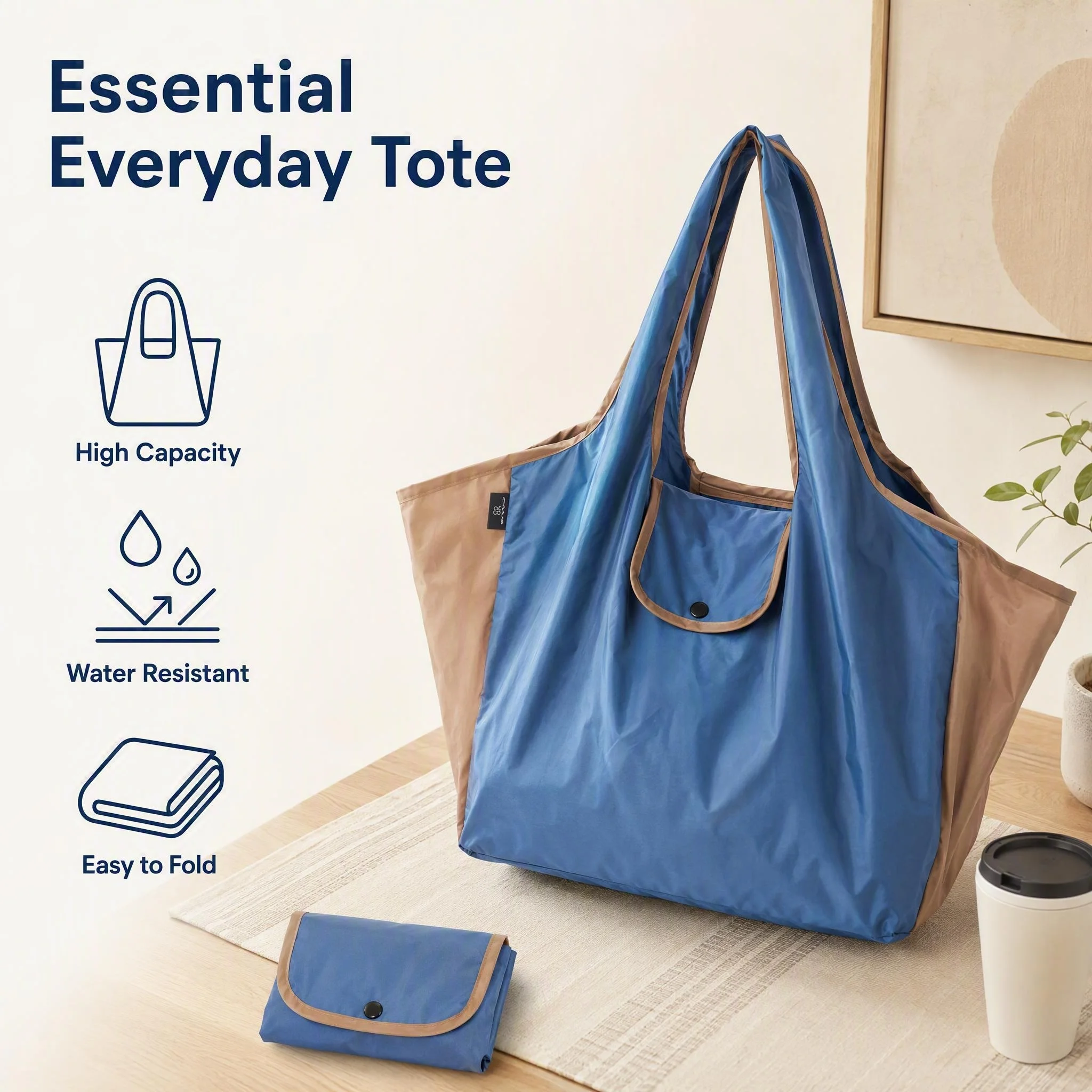 1pc Large Capacity Shopping Bag, Commuting Shoulder Bag, Fashionable Color Blocked Shoulder Bag, Shopping without Carrying