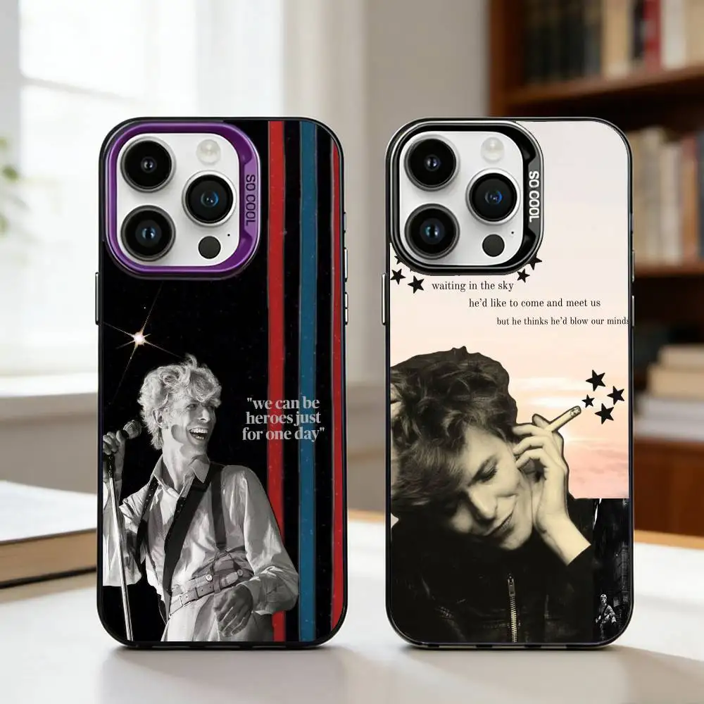 

Singer D-David B-Bowie Phone Case For iPhone17,16,15,14,13,12,11,Pro,MAX White Matte Shockproof Cover