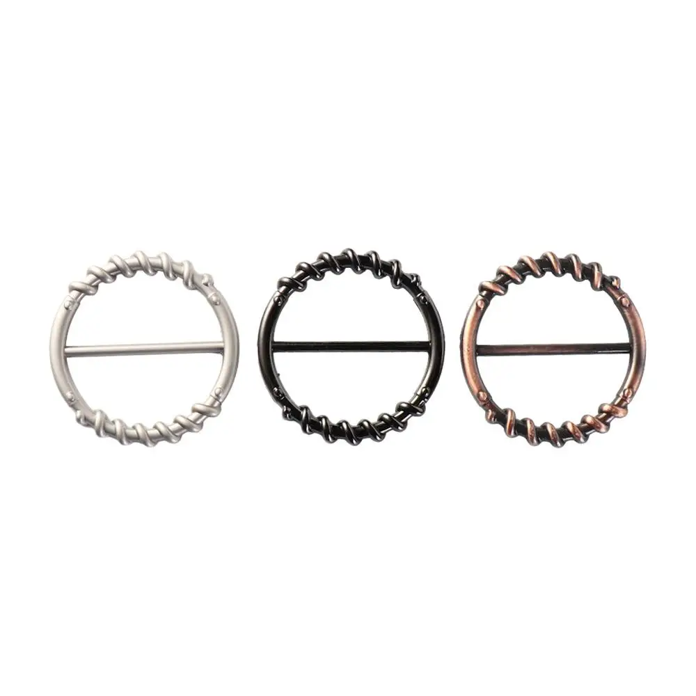 Waist Adjustment Fixed Snap Clothing Corner Knotted Buckles Hijab Scarf Clip Multifunctional Round Metal Scarf Buckle Classic