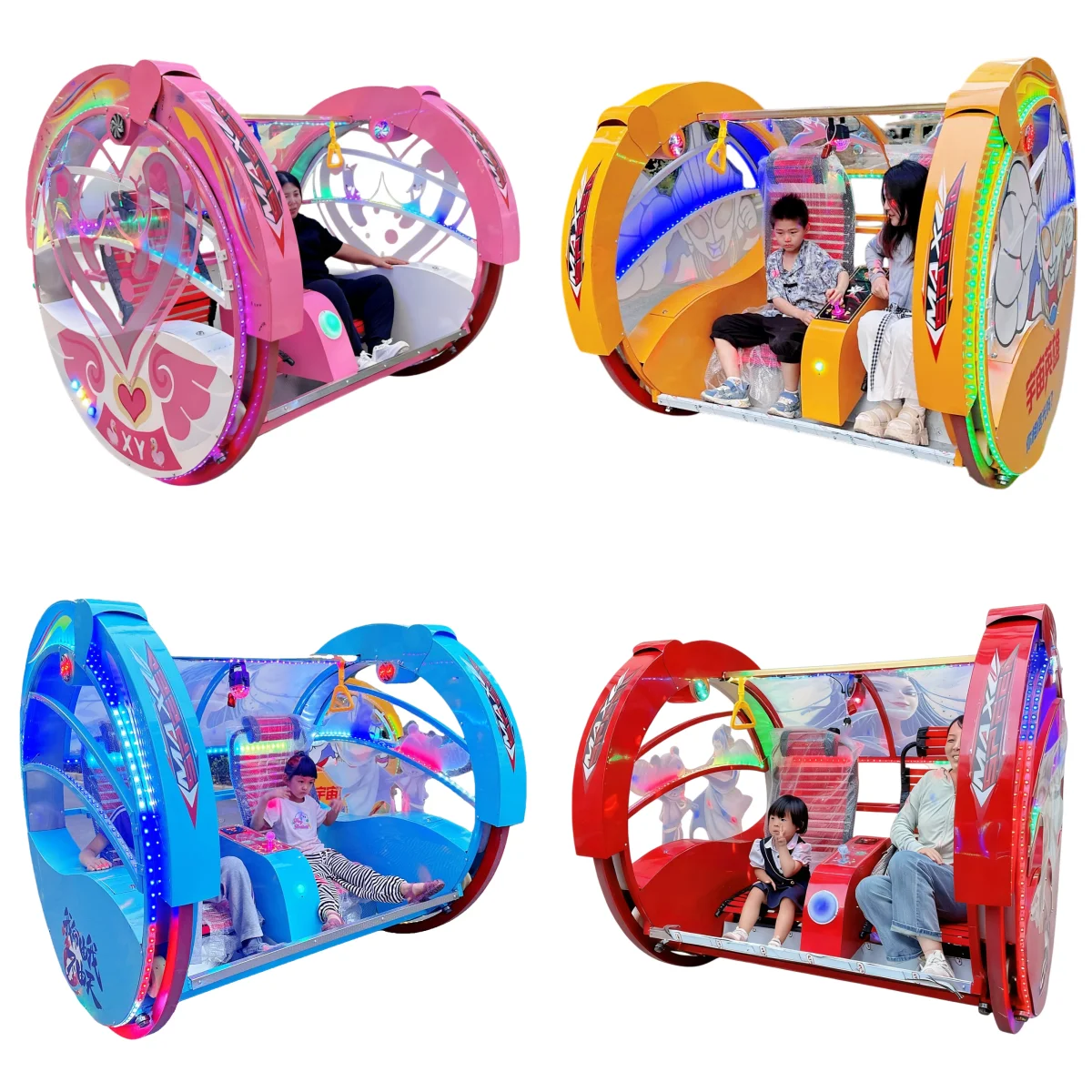 Children's Ride-on Cars 360° Happy Rolling Car, Commercial Playground Equipment, 2-Seater Amusement Park Toy Vehicle
