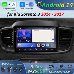GPS Navigation Android OS 10.1 inch Car Radio Multimedia Player for Kia Sorento 3 2014 - 2017 Carplay 4G BT WiFi Cooling Fan