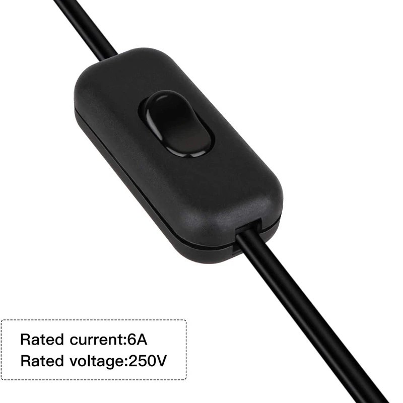 RISE-5Pcs 인라인 스위치 어뢰 스위치, 6 Amp 램프 스위치, 인라인 로커, AC 250V 교체 인라인 코드 스위치