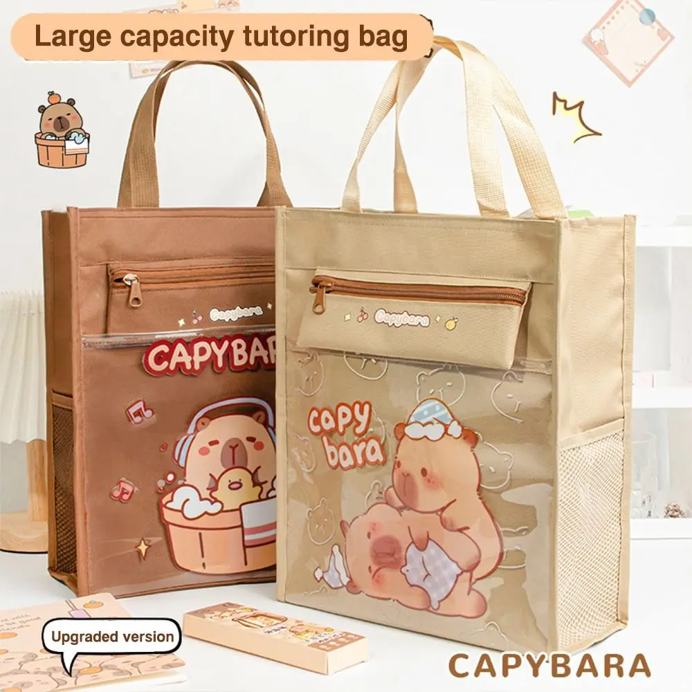 

New Capybara File Bag Zipper Thickened Storage Bag Canvas File Pouch Student