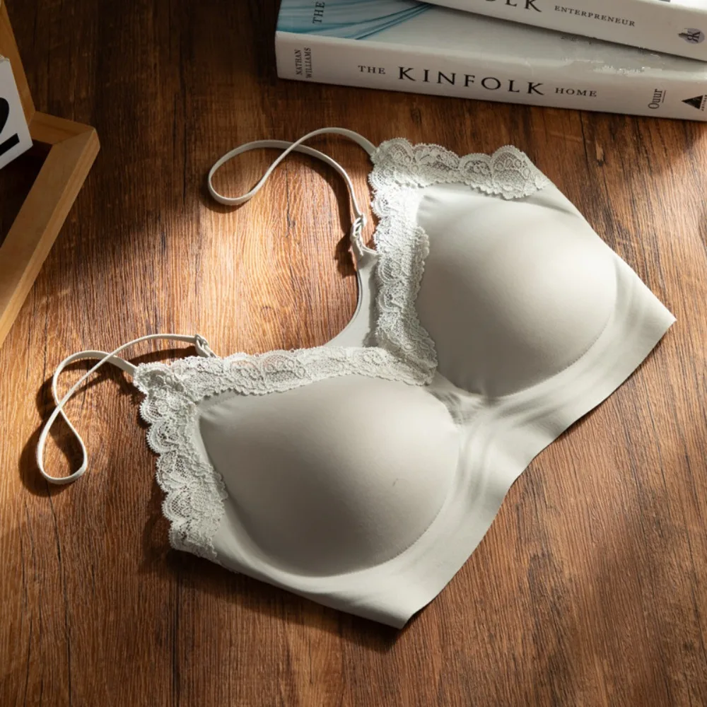 

Traceless Wireless Deep V Bra Shockproof Close-fitting Push Up Underwear Anti-sagging Gathered Breasts Seamless Bras Sport