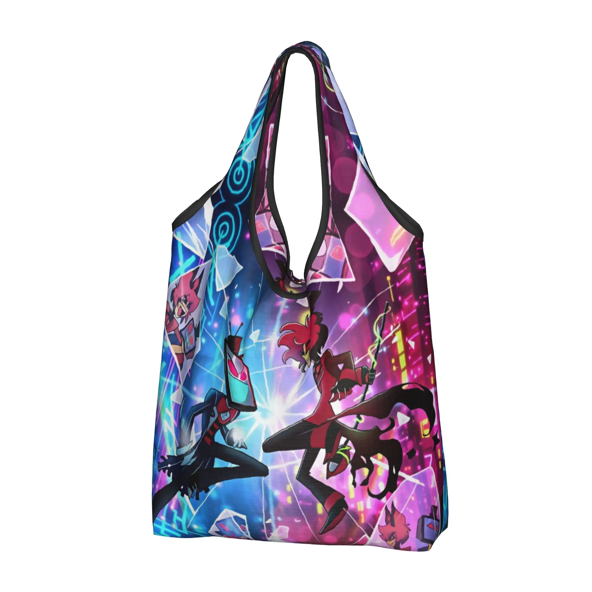 Recycling Hazbin Hotels Alastor Demon Vox Shopping Bag Women Tote Bag Portable  Groceries Shopper Bags