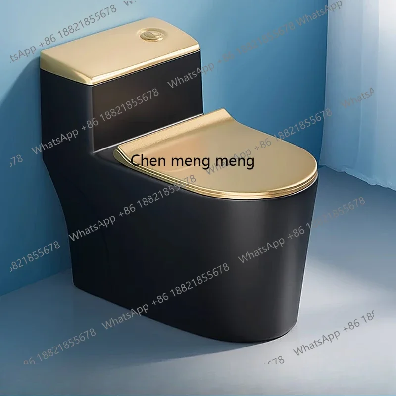 

Toilet seat toilet home creative personality black gold super whirlpool siphon one-piece home hotel