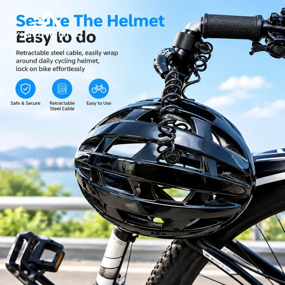 Portable Lightweight Combination Lock for Bicycles Anti-theft Helmet Lock Portable Lock for Mountain Bikes A Cycling Essential