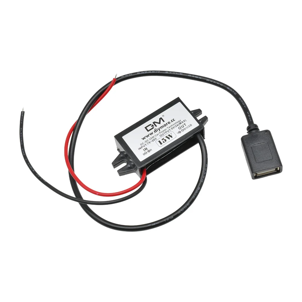 DC-DC DC 12V auf 5V 3A 15W Step-Down Buck-Wandler-Modul, USB-Typ-A-Buchse, Konverter für Auto – Detail 4