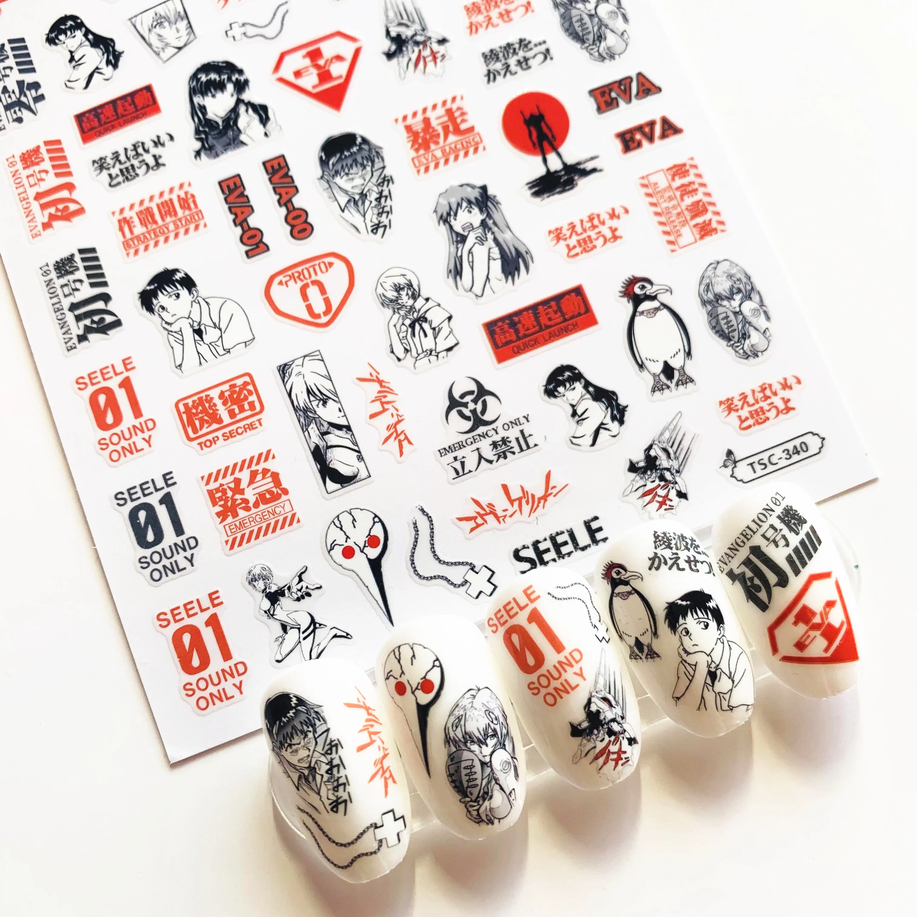 Newest TSC-340 anime image series 3d nail art sticker nail decal stamping export japan designs rhinestones