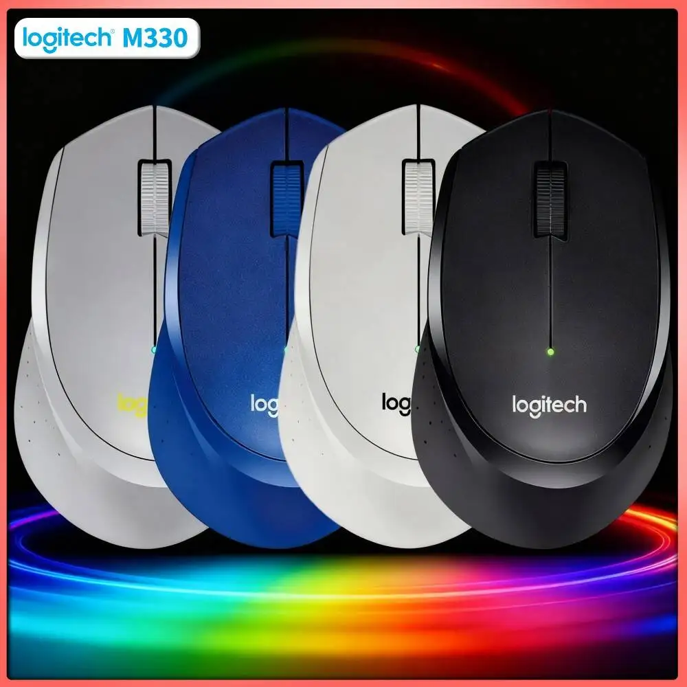 Logitech M330 Wireless Ergonomic Mouse Silent Clicks 2.4G Optical Tracking Multi-Touch for Windows Mac Chromebook Desktop