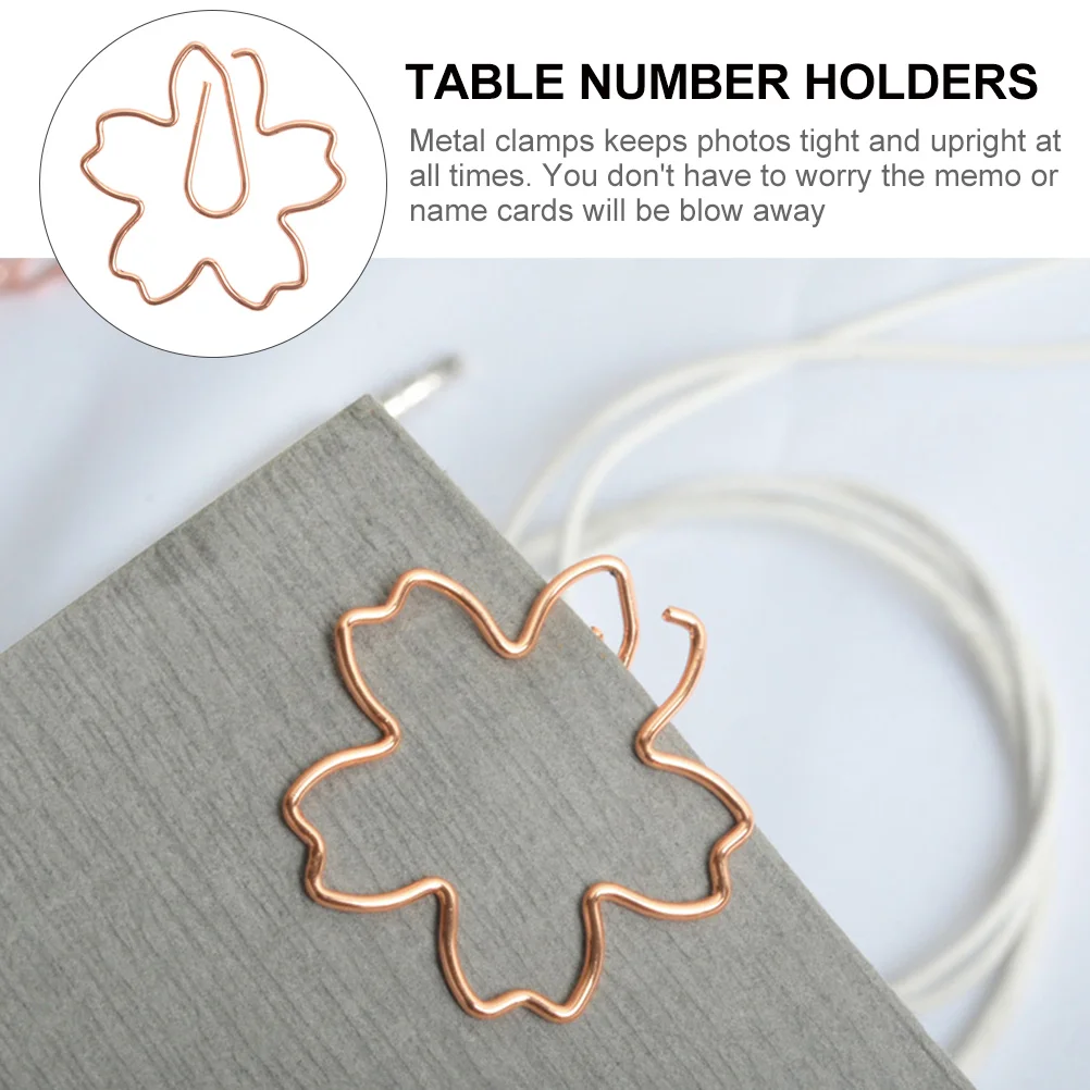 20 Pcs Jumbo Paper Clips Shaped Bookmark Memo Clamps Ticket Holder Cherry Blossoms Pin Golden Funny