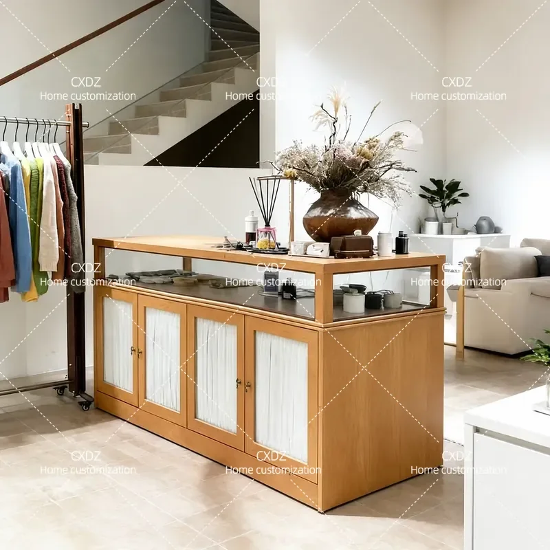 Clothing Store Cashier Nakajima Cabinet Women's Clothing Store Live Room Accessories Showcase Display Cabinet Nakajima