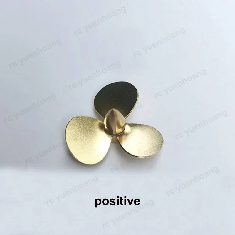 1Pair DIY RC Electric Boat Outer Dia 35mm 3-Blade Paddle Shaft Hole M4 Positive Negative Brass Propeller Tin Soldering Process