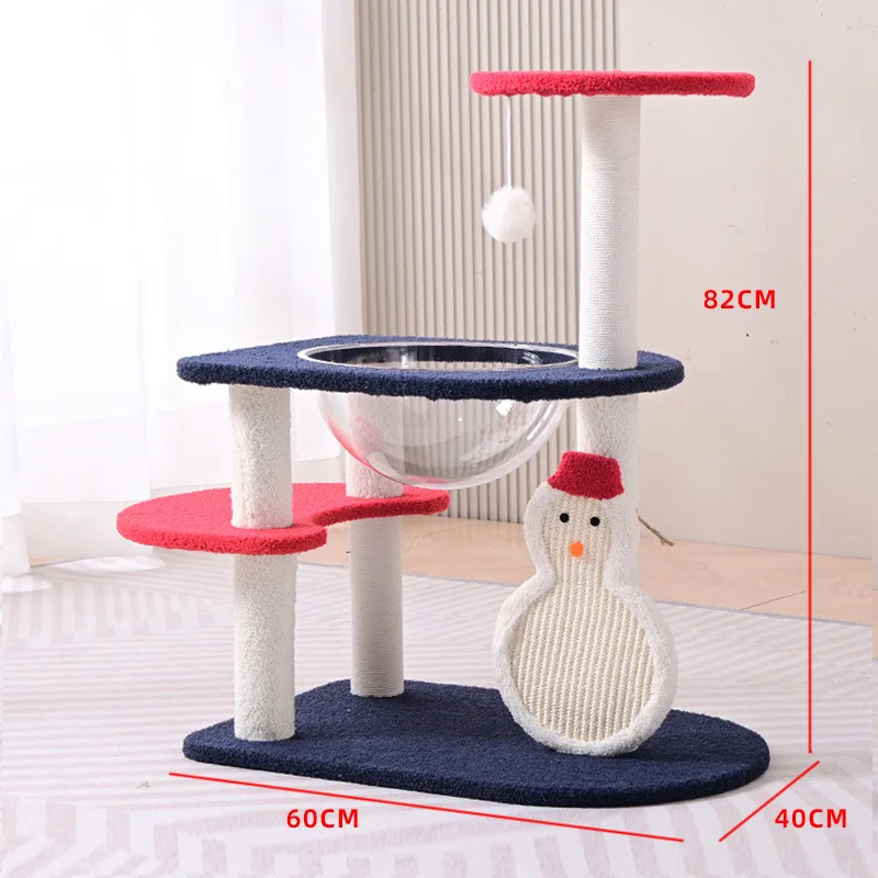 Cat climbing frame nest tree Multi-layer space capsule  scratching column Big special cat climbi