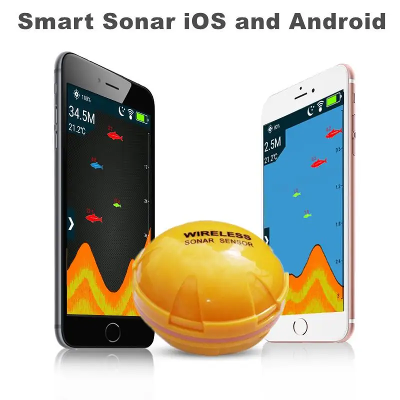 Smart Bluetooth Wireless Fish Detector, Alta Definição, Subaquático, Finder, Telefone Móvel, Sonar