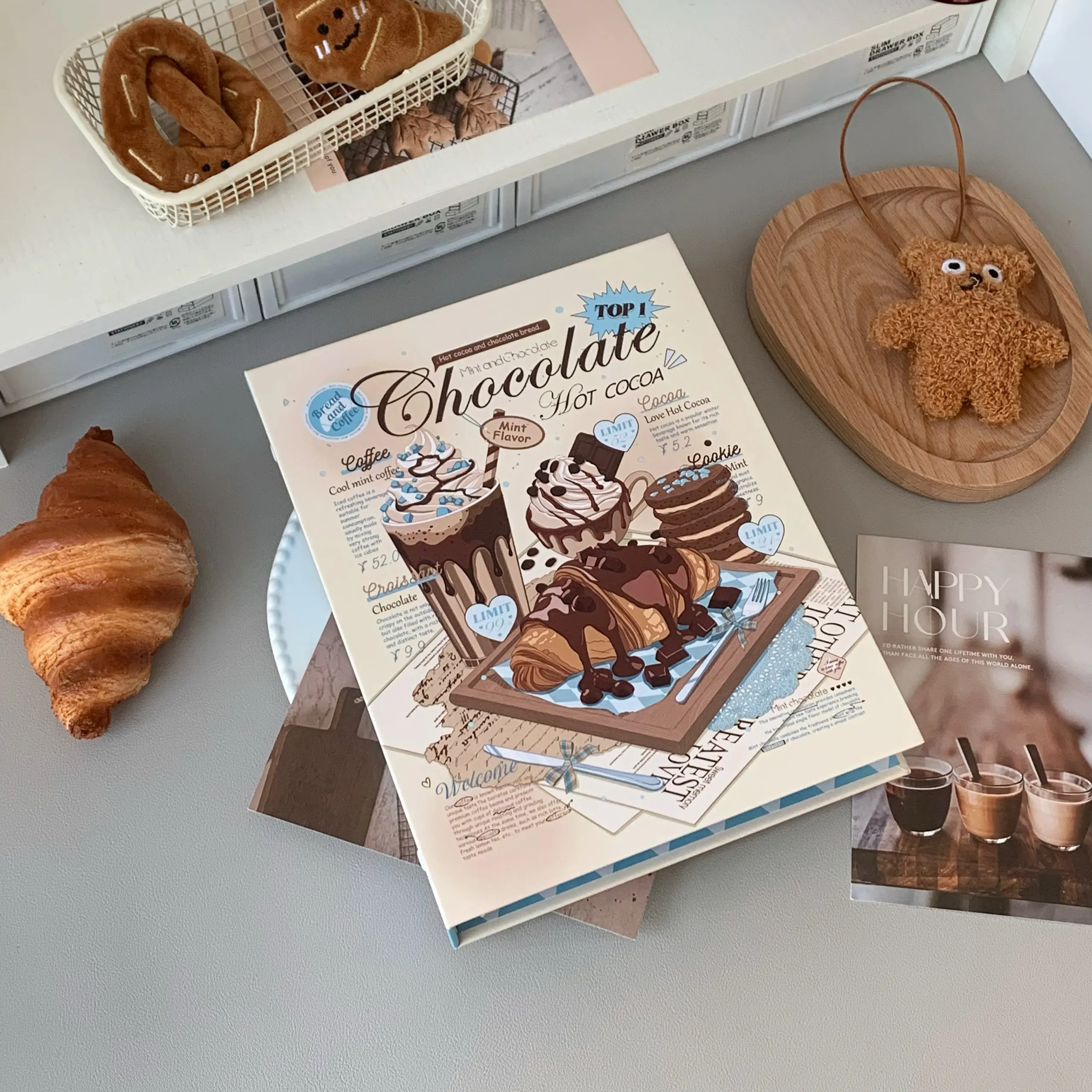 Chocolate Dessert Theme A5/A4 Hardcover Card Album, for K-Pop Photo Cards, Postcards, Polaroid Expandable Ring Binder Storage