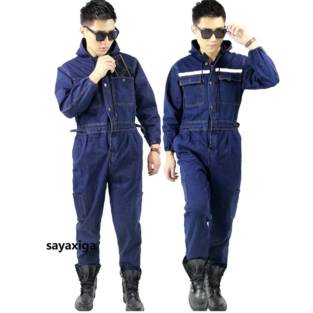 

Denim Coverall Electric Welding Suit Labor Clothes Auto Repairman Workwear Fit 175/180/185/190cm 4XL Security Protection Suit4XL