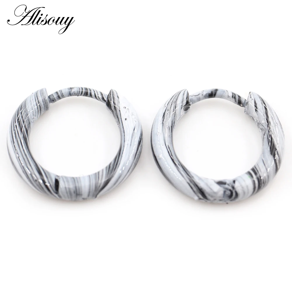 Alisouy-pendientes de aro pequeños de acero inoxidable para mujer y hombre, Piercing para el cartílago de la oreja, Tragus, círculo fino Simple, hebilla de oreja, 2 piezas