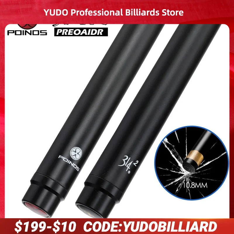 

PREOAIDR POINOS карбоновый кленовый вал, бильярдный кий, наконечник 10,8 мм, универсальный пулевидный вал с защитой шарнира для дропшиппинга
