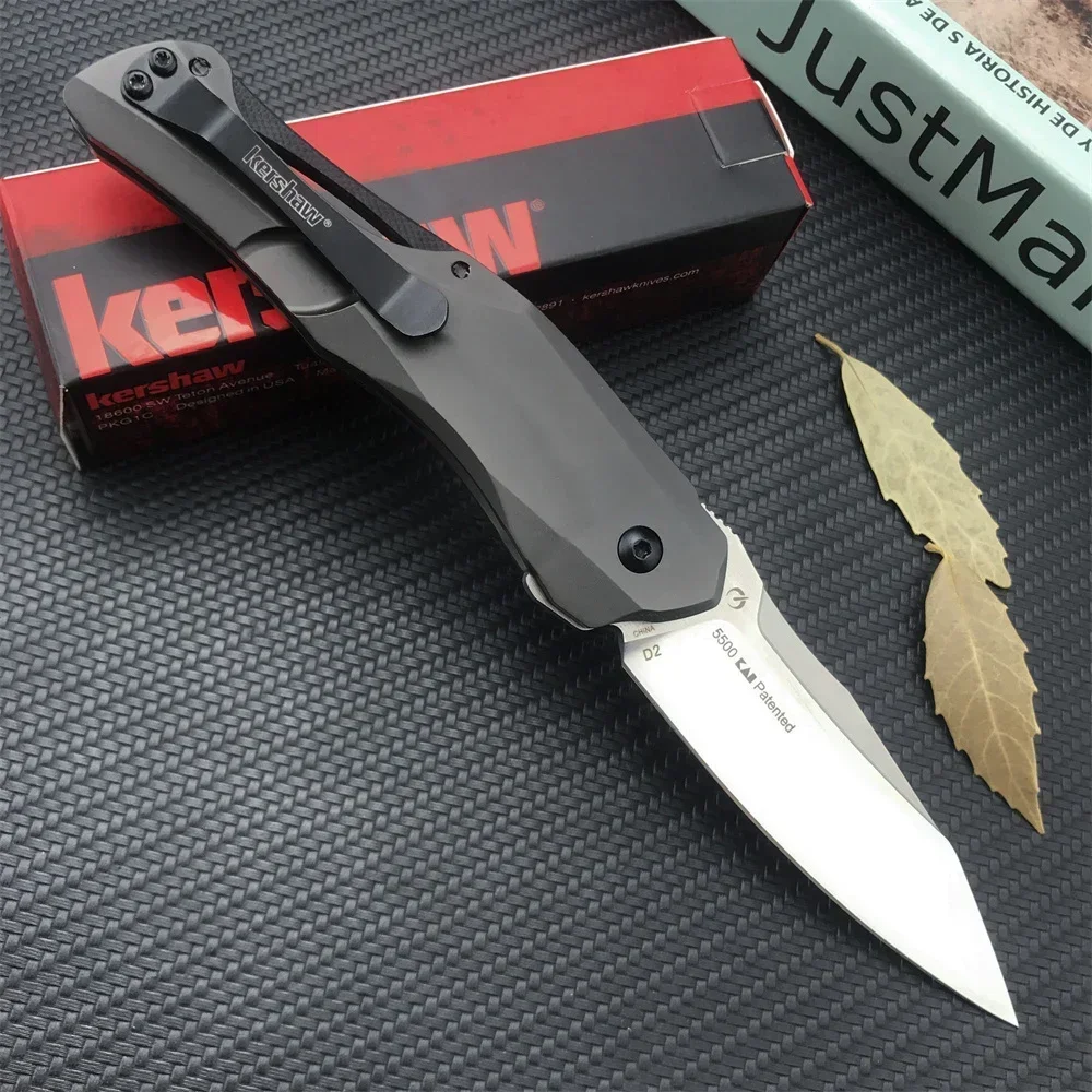 KS 1660 5500 Collateral KVT Assisted Flipper Folding Knife D2 Point Blade Aluminum Alloy Handles Tactical Hunting Tools