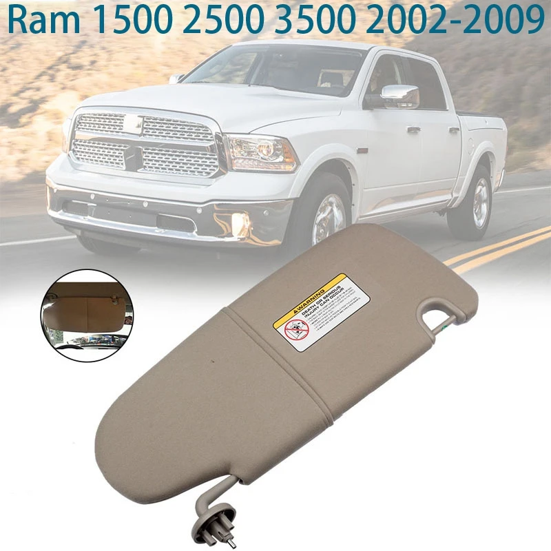 Sun Visor Front Left Driver Side Tan Sun Visor for Dodge Ram 1500 2500 3500 1CT11BD1AA