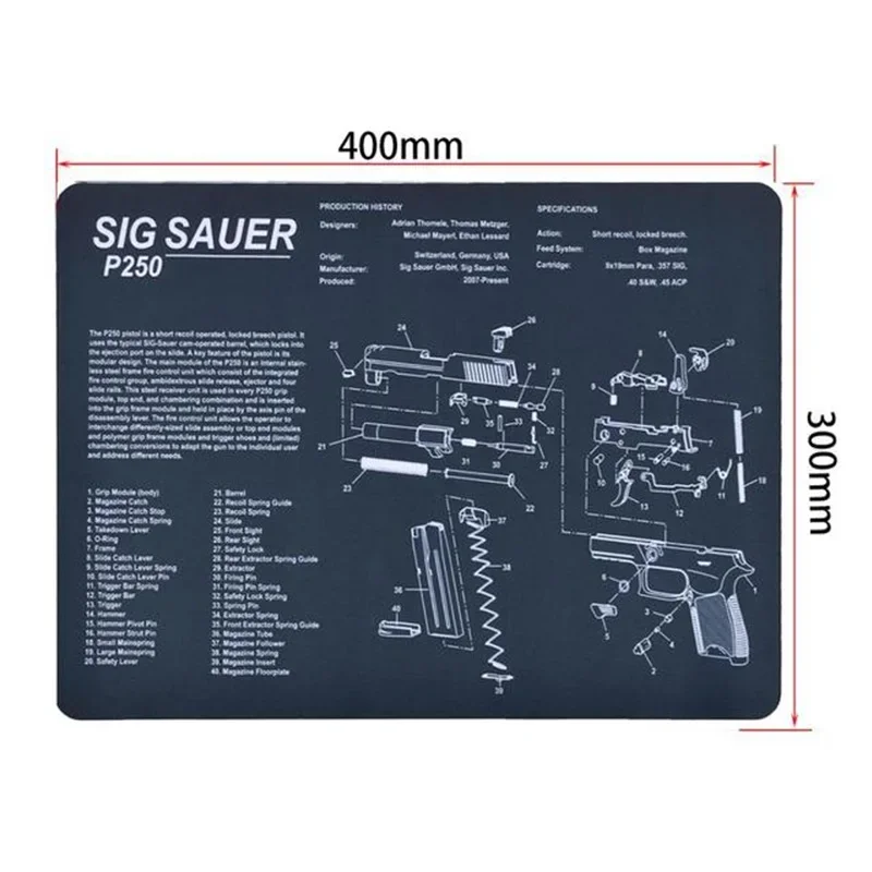 SPRINGFIELD Gun Cleaning Mat Kit Colt 1911 PPQ Beretta SIG SAUER P250 P238 P938 Mauser K98 RUGER SR RUGER LCP HK-P2000 Mouse Pad view 3