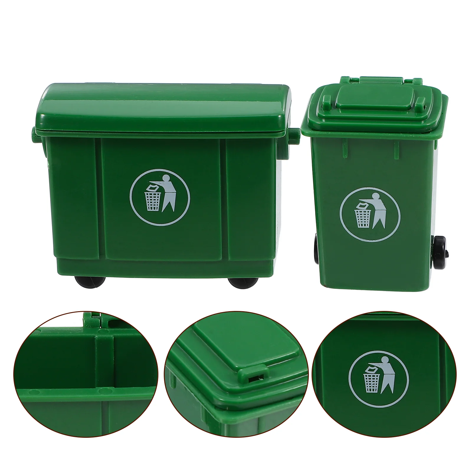 Trash Can Model Rubbish Bin Dustbin for House Mini Garbage Accessories Pail Plastic Child