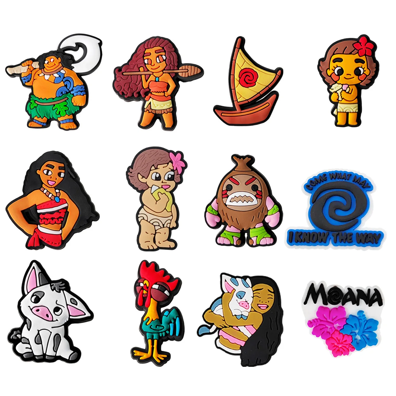8-12PCS Disney Moana Shoe Charm Mix Wholesale PVC Decoration