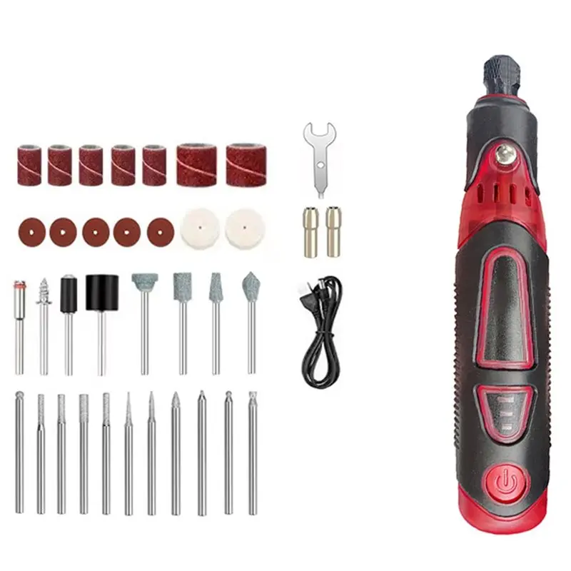 

AAAF For Grinding Honing Cutting Drilling Deburring Polishing Engraving Pen Grinder With 36 Accessories And 3-Speed Adjustment